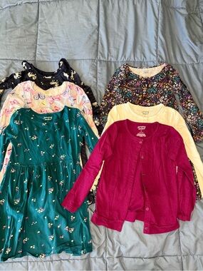 Girls Long Sleeve Dresses & Cardigans- Size 6/7